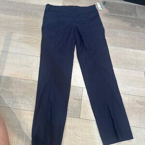 NEW DIRECTIONS WOMENS 14P NAVY BLUE PANTS SLIM LEG